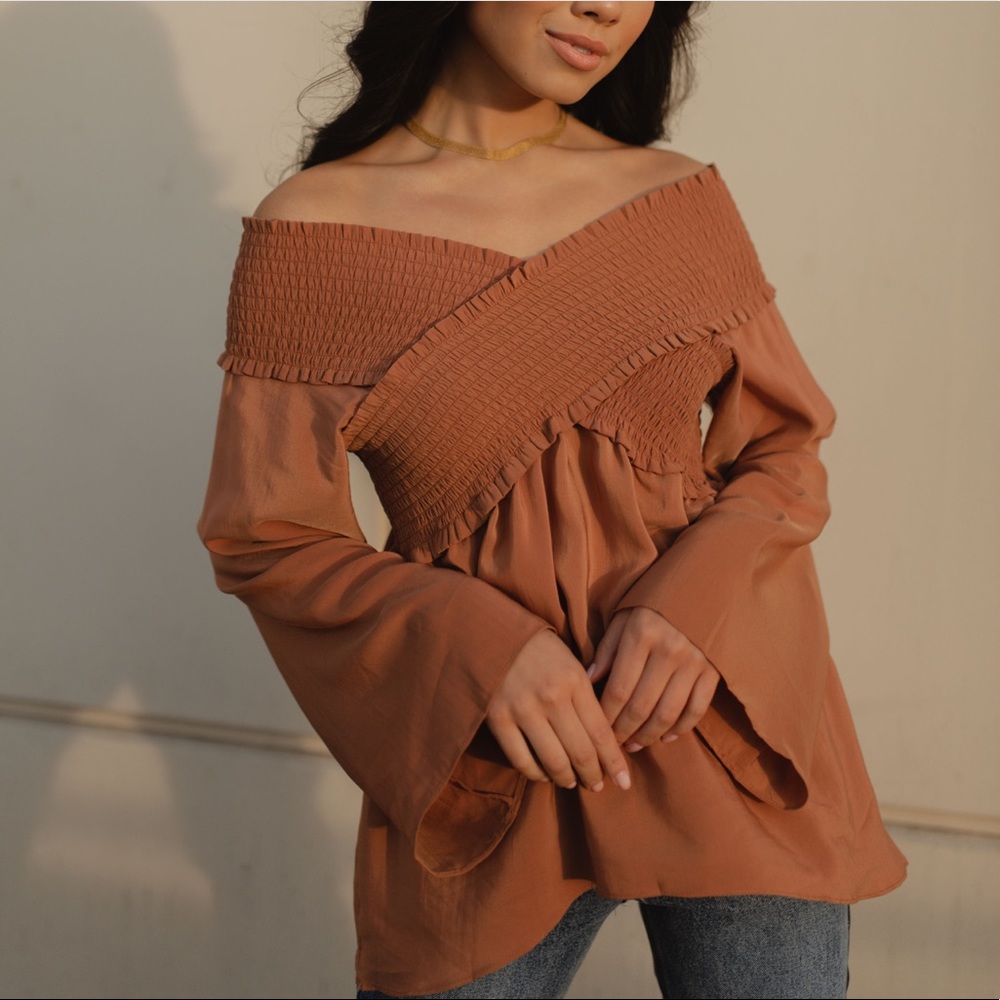 Smocked off the shoulder top
